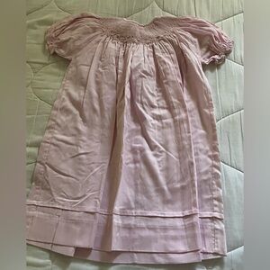 Pink Smocked Bishop Dress with Rosettes